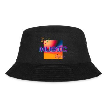 Music Logo (Positive Design) - Bucket Hat - black - Front - Lela (165cm)