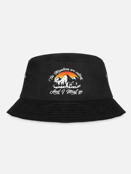 Berg, Wandern, Wandern - Bucket Hat - Schwarz