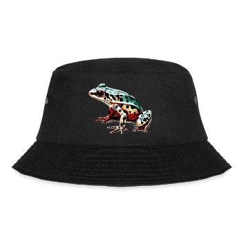 Bunter Pfeilgiftfrosch ist sehr giftig und schön - Bucket Hat - Schwarz - Vorne - Lela (165cm)