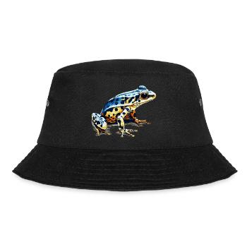 Pfeilgiftfrosch Amphibie als gefährlicher Frosch - Bucket Hat - Schwarz - Vorne - Lela (165cm)