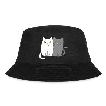 Cats Black & White - Bucket Hat - black - Front - Lela (165cm)