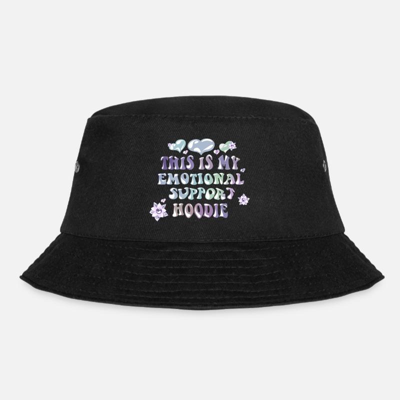 "Emocional Support Hoodie" - Bucket Hat - black