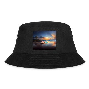 hugadino, dinos on the beach, cute dinosaur - Bucket Hat - black - Front - Lela (165cm)