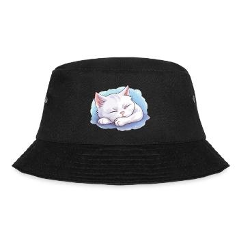 Sleeping Cat Official Sleep Shirt Kitten - Bucket Hat - black - Front - Lela (165cm)