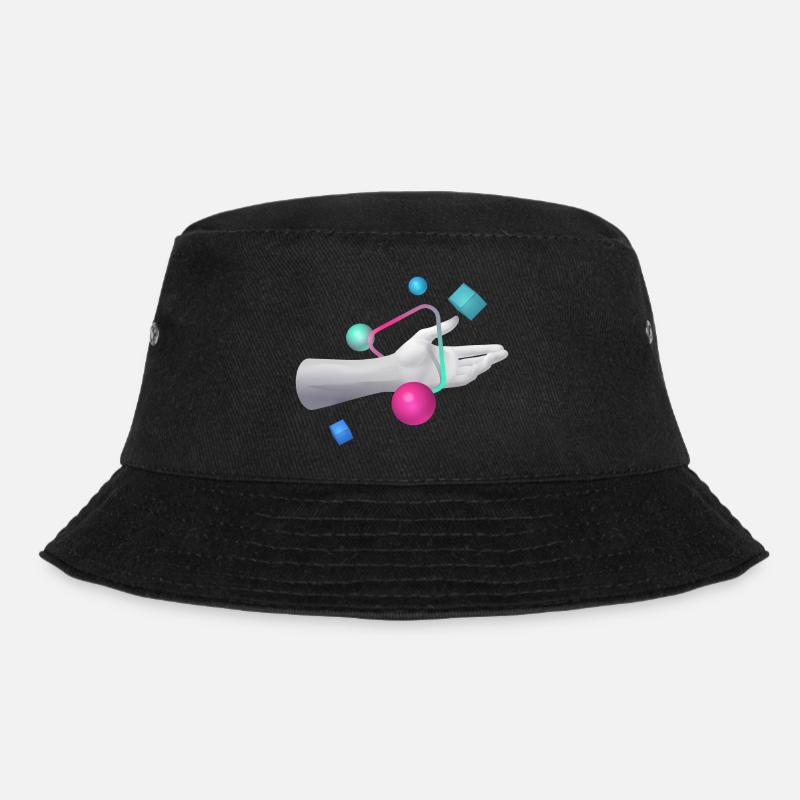 Hand 3D Graphic - Bucket Hat - black