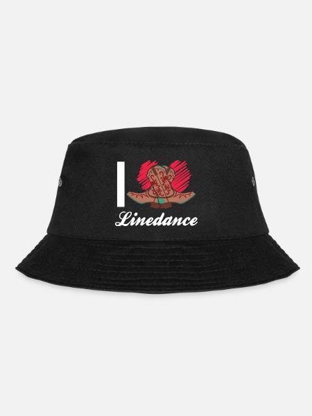 Line Dance Country Western-Motiv für Damen - Bucket Hat - Schwarz