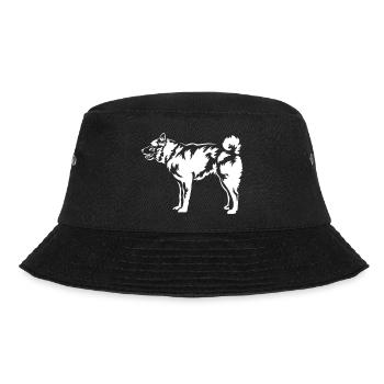 Norwegischer Elchhund "Black Edition" - Bucket Hat - Schwarz - Vorne - Lela (165cm)