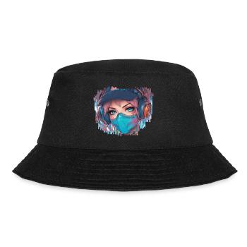 Zael Quantum // Cyberpunk - Bucket Hat - black - Front - Lela (165cm)