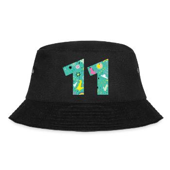 Personalisierte 11-Geburtstagsnummer - Bucket Hat - Schwarz - Vorne - Lela (165cm)