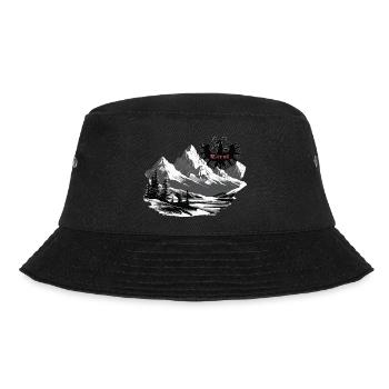 Tiroler Adler mit Berge, dem Land Tirol die Treue - Bucket Hat - Schwarz - Vorne - Lela (165cm)