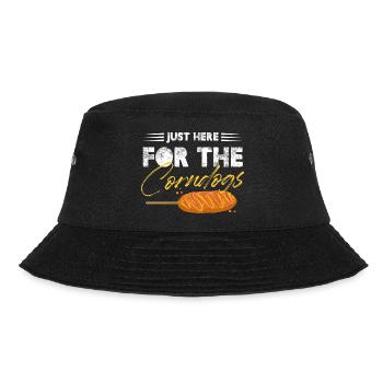 Just here for the corn dogs - Bucket Hat - Schwarz - Vorne - Lela (165cm)