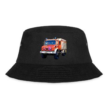 Feuerwehr Unimog - Feuerwehrauto - Feuerwehrunimog - Bucket Hat - Schwarz - Vorne - Lela (165cm)