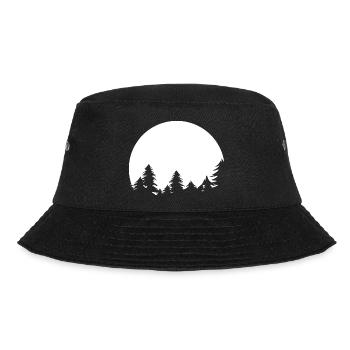 Moon, Forest, Trees, Nature, Shadow, Evening, Tranquility Symbol - Bucket Hat - black - Front - Lela (165cm)