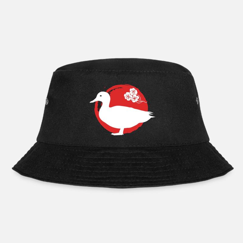 Ente Silhouette Japanisch - Bucket Hat - Schwarz