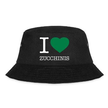 I LOVE ZUCCHINIS - Bucket Hat - Schwarz - Vorne - Lela (165cm)