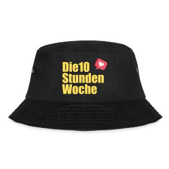 die 10 Stunden Woche Logo - Bucket Hat - Schwarz - Vorne - Lela (165cm)