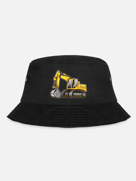 Gelber Bagger - Bucket Hat - Schwarz
