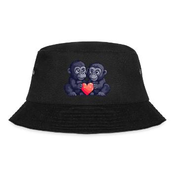 Couple De Gorilles Amoureux Animal Saint Valentin - Bob - noir - Devant - Lela (165cm)