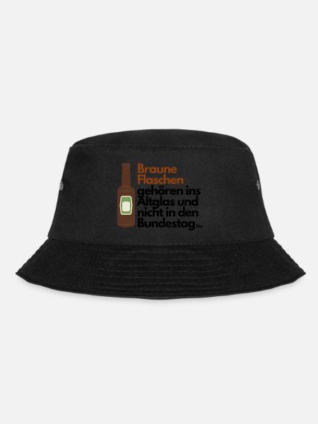 Braune Flaschen ins Altglas nicht in den Bundestag - Bucket Hat - Schwarz