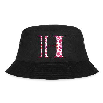 Buchstabe h Küsse - Bucket Hat - Schwarz - Vorne - Lela (165cm)