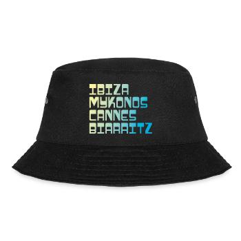 Holiday Shirt / ibiza, mykonos, cannes, biarritz - Bucket Hat - black - Front - Lela (165cm)