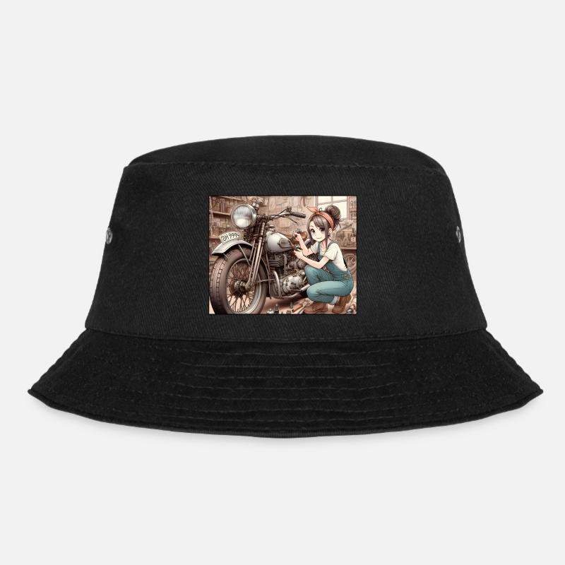 Manga Mechanik Mädchen - Bucket Hat - Schwarz