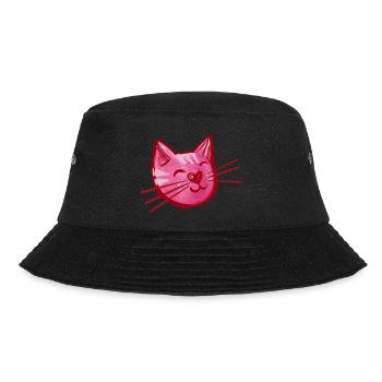 Pink Kitty Cat - Bucket Hat - black - Front - Lela (165cm)