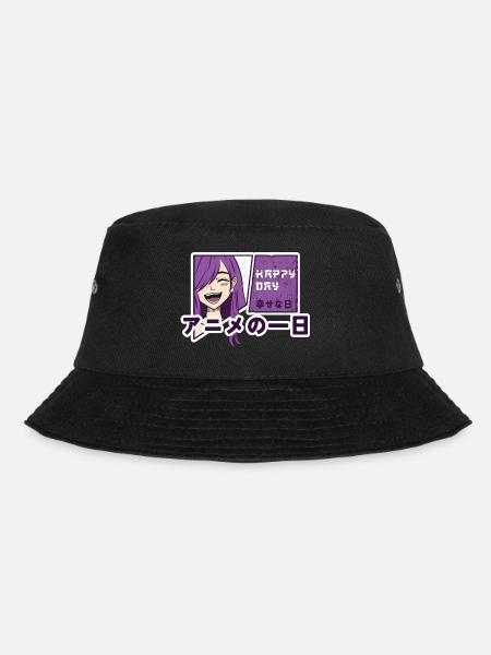 Happy day with anime - Bucket Hat - black