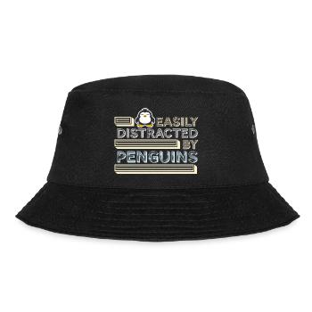 Leicht von Pinguinen abgelenkt Lustiger niedlicher Pinguin - Bucket Hat - Schwarz - Vorne - Lela (165cm)