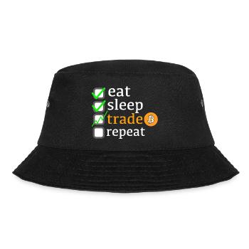 eat, sleep trade repeat - Bucket Hat - Schwarz - Vorne - Lela (165cm)