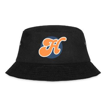 Buchstabe h orange sport - Bucket Hat - Schwarz - Vorne - Lela (165cm)