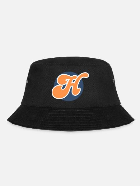 Buchstabe h orange sport - Bucket Hat - Schwarz