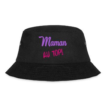 MAMA. MUTTERTAG. SCHÖNEN MUTTERTAG - Bucket Hat - Schwarz - Vorne - Lela (165cm)