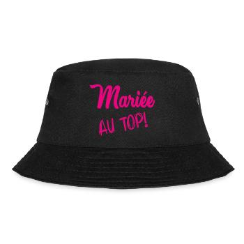 HOCHZEIT. ZUKÜNFTIGE BRAUT. Junggesellinnenabschied. TEAM BRIDAL - Bucket Hat - Schwarz - Vorne - Lela (165cm)