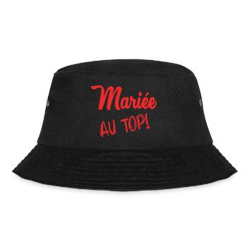 Junggesellinnenabschied. HOCHZEIT. TEAM BRAUT. ZUKÜNFTIGE BRAUT - Bucket Hat - Schwarz - Vorne - Lela (165cm)