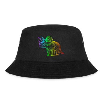 Regenbogen-Triceratops-Dinosaurier - Bucket Hat - Schwarz - Vorne - Lela (165cm)