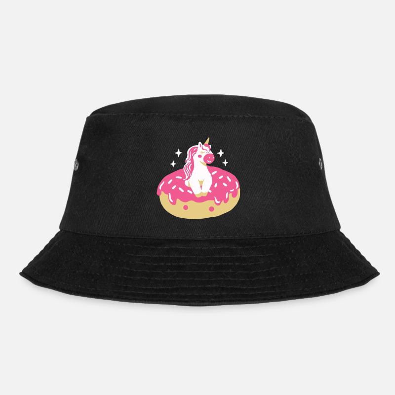 Donut und Einhorn - Bucket Hat - Schwarz