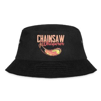 Chainsaw Whisperer Logging Lumberjack Logger - Bucket Hat - Schwarz - Vorne - Lela (165cm)