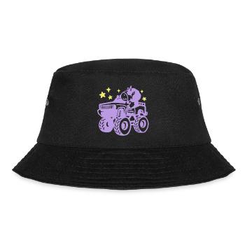 Einhorn im Monstertruck - Bucket Hat - Schwarz - Vorne - Lela (165cm)