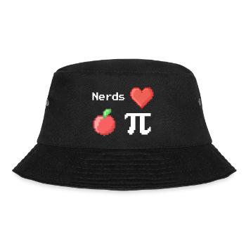nerds love apple pi pie sprüche math pixel - Bucket Hat - Schwarz - Vorne - Lela (165cm)