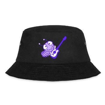 Cute Caterpillar Guitar Playing Cool Insect Animal Music - Bucket Hat - black - Front - Lela (165cm)