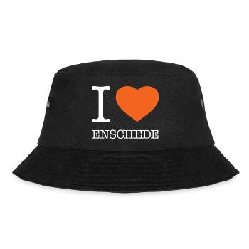 I LOVE ENSCHEDE - Bucket Hat - Schwarz - Vorne - Lela (165cm)