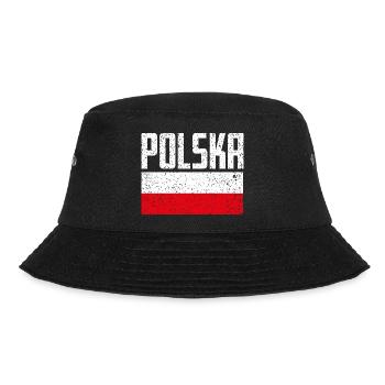 Poland Fan Item Grunge Flag Gift - Bucket Hat - black - Front - Lela (165cm)