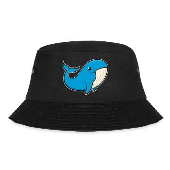 Cheerful image of a blue whale - Bucket Hat - black - Front - Lela (165cm)