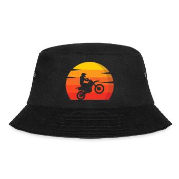Motocross MX Supercross Enduro Dirt Bike - Bucket Hat - Schwarz - Vorne - Lela (165cm)