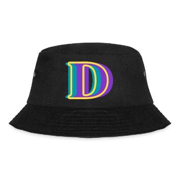 Mehrfarbiger Buchstabe d – originelle Geschenkidee - Bucket Hat - Schwarz - Vorne - Lela (165cm)