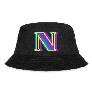 Mehrfarbiger Buchstabe n - Bucket Hat - Schwarz - Vorne - Lela (165cm)