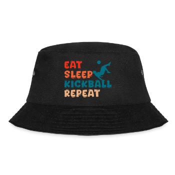Eat Sleep Kickball Repeat Court Game Kick Ball - Bucket Hat - Schwarz - Vorne - Lela (165cm)