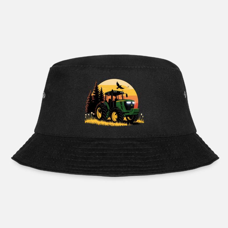 Traktor - Schlepper - Landwirt - Bucket Hat - Schwarz