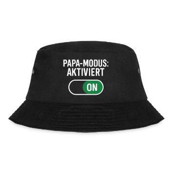 Papa-Modus aktiviert - Dad-Mode:ON - Bucket Hat - Schwarz - Vorne - Lela (165cm)